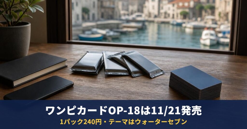 ワンピースカード第18弾「神の支配【OP-18】」は11月21日発売・1パック240円｜テーマはウォーターセブンと神の騎士団