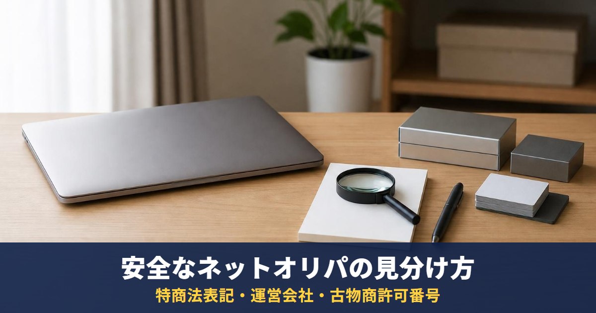 安全なネットオリパの見分け方|特定商取引法の表記・運営会社・古物商許可番号の確かめ方