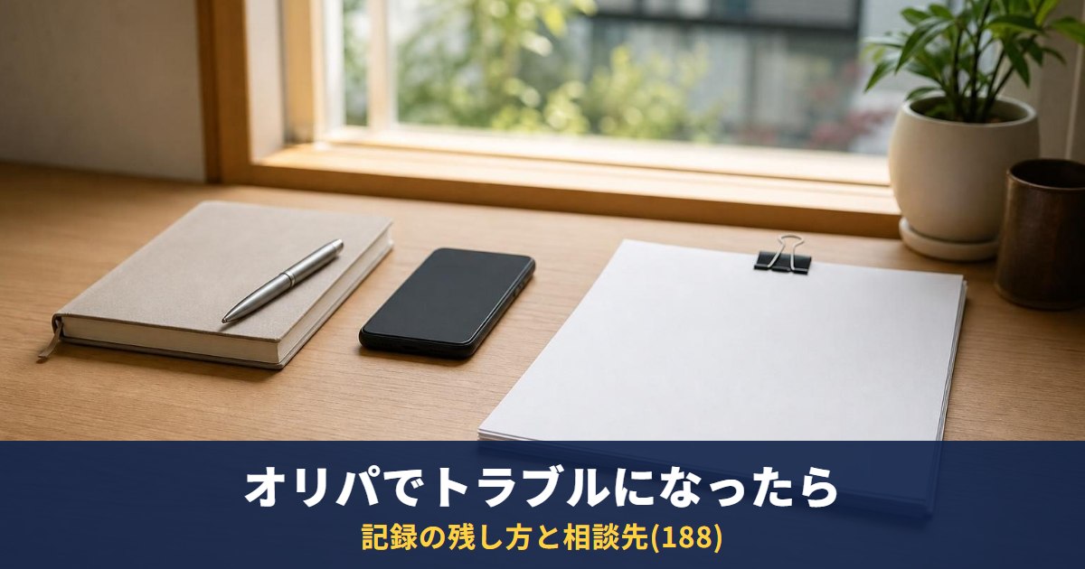 ネットオリパでトラブルになったら|記録の残し方・問い合わせの順番・相談先(消費者ホットライン188)